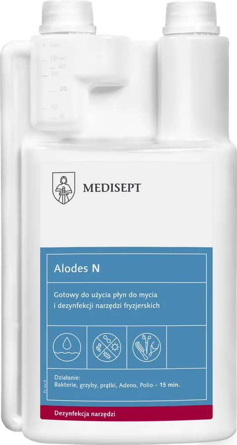 MEDISEPT ALODES N Płyn do dezynfekcji i mycia narzędzi fryzjerskich 1L